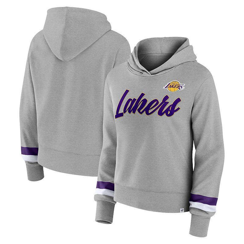 Womens Fanatics Branded Heather Gray Los Angeles Lakers Halftime Pullover Hoodie Product Image