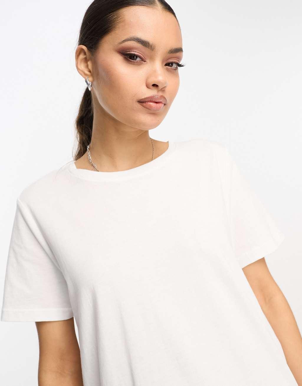 Only Petite mini t-shirt dress in white  Product Image