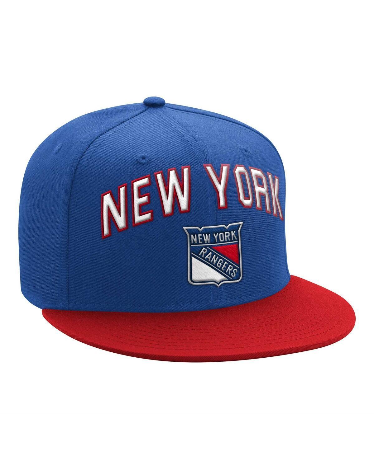 Starter Mens Blue/Red New York Rangers Arch Logo Two-Tone Snapback Hat Product Image