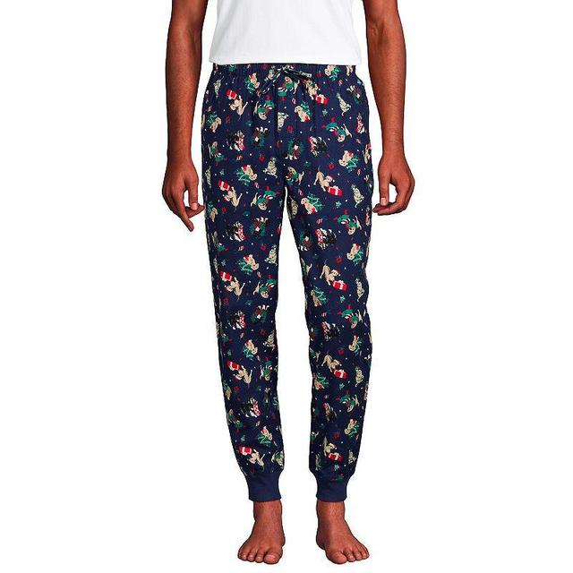 Lands End Mens Flannel Jogger Pajama Pants - Rich burgundy Product Image