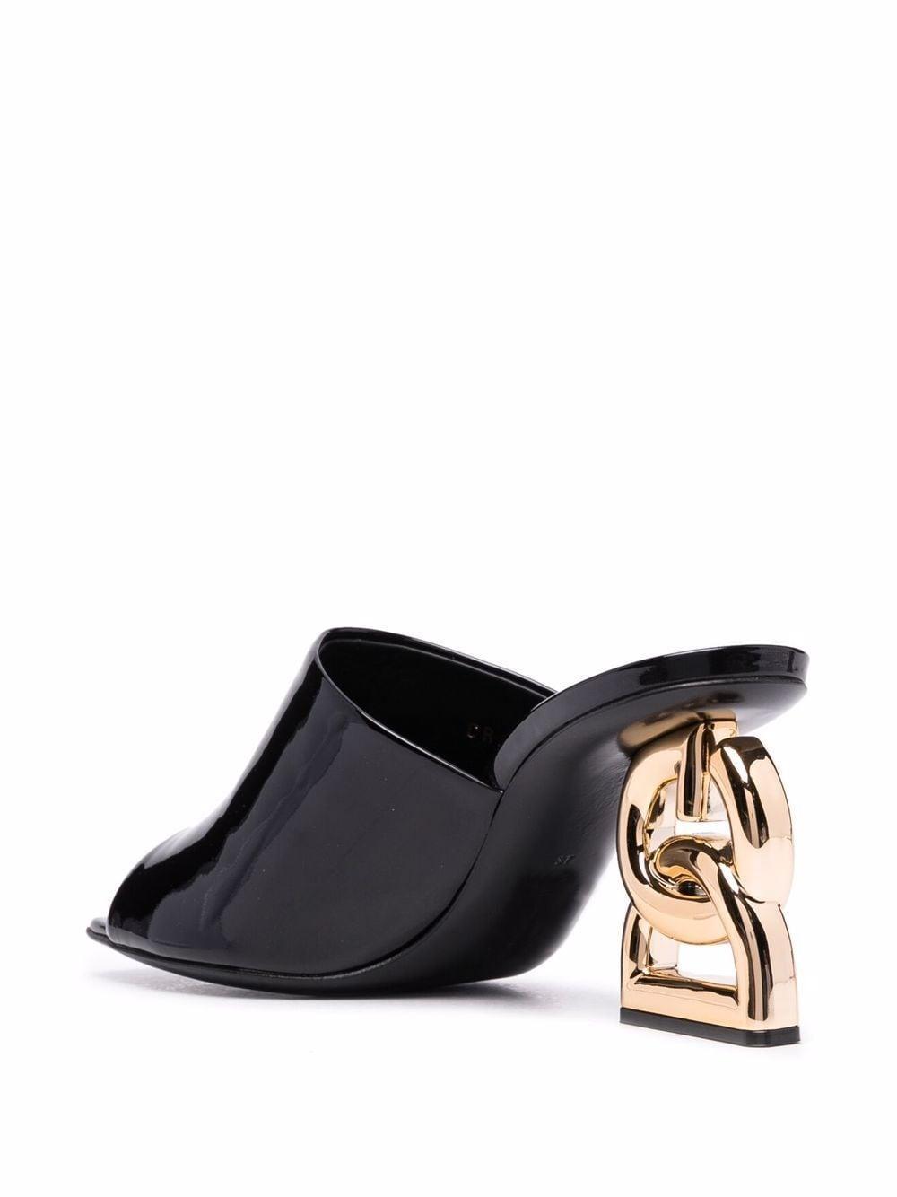 Black Patent Leather Mules With Dg Heel In Nero Product Image