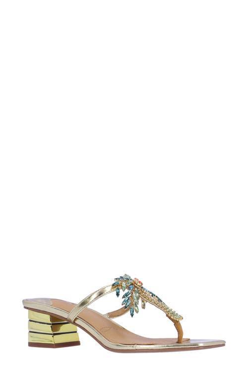 J. Renee Palmy Metallic Rhinestone Palm Tree Thong Sandals Product Image