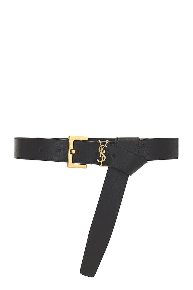 Saint Laurent Cassandre Long Belt in Black Product Image