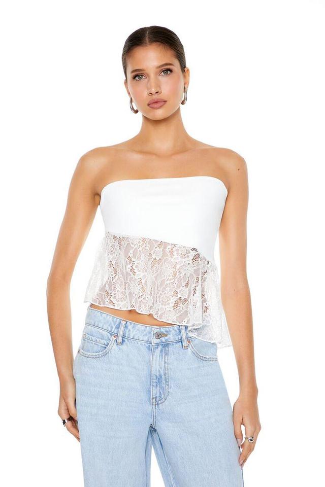 Lace-Hem Strapless Top | Forever 21 Product Image