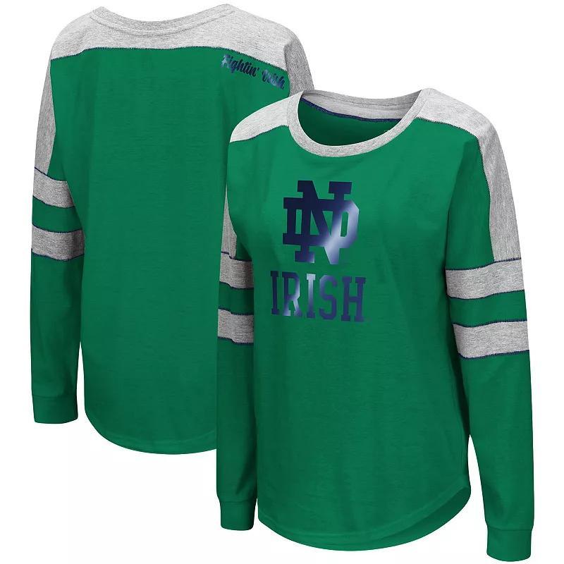 Womens Colosseum Notre Dame Fighting Irish Trey Dolman Long Sleeve T-Shirt Product Image