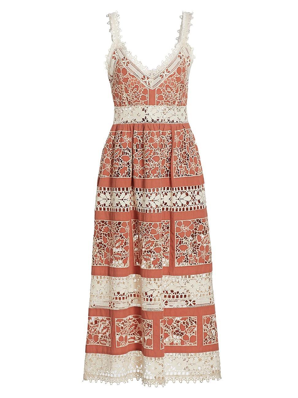 Womens Joah Embroidered Lace Midi-Dress Product Image