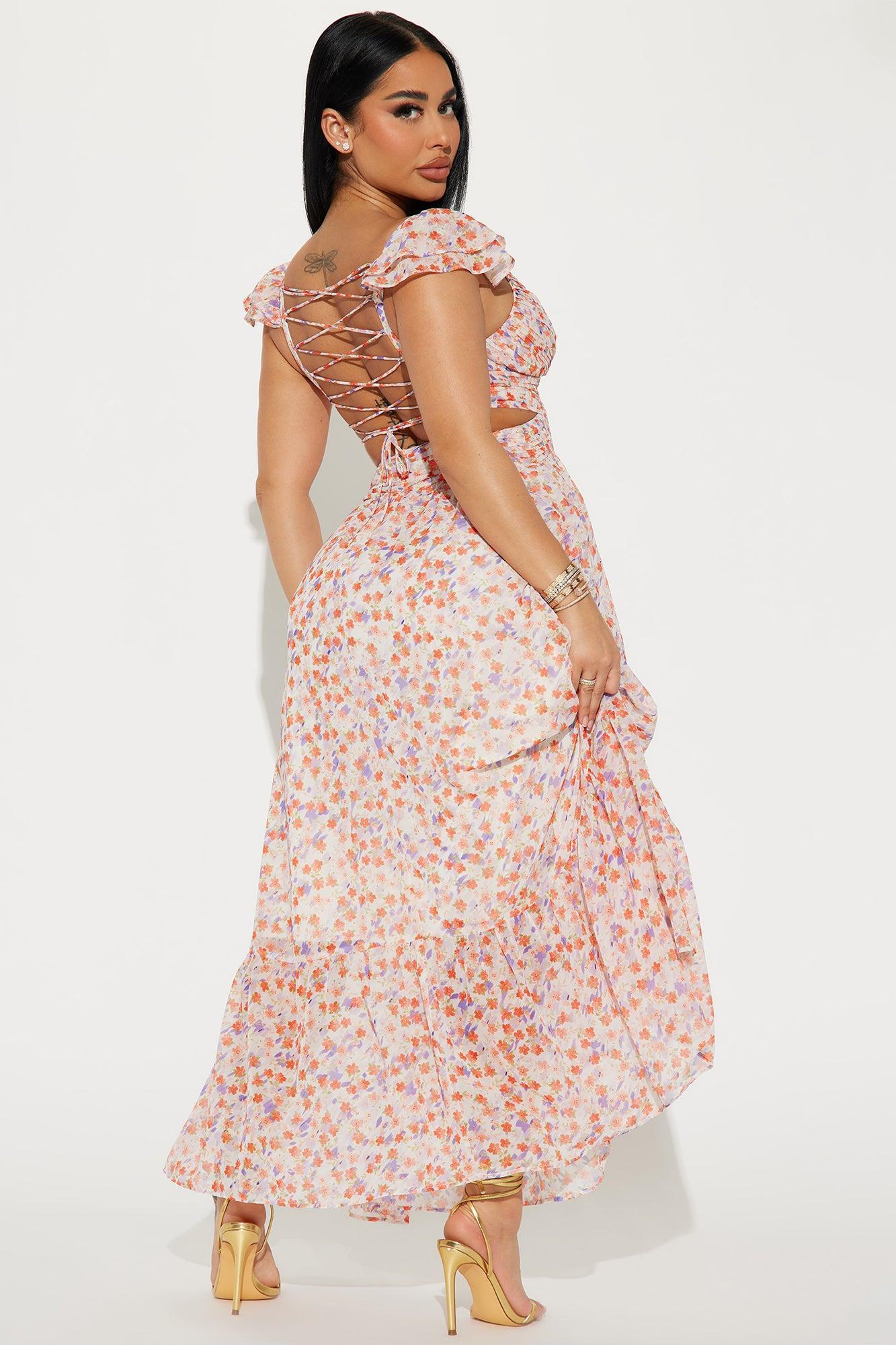 Amber Chiffon Maxi Dress - Pink/combo Product Image