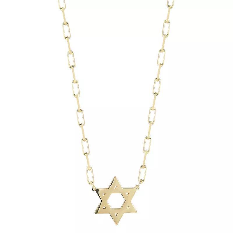 Sunkissed Sterling Star Of David Pendant Necklace, Womens Gold Tone Product Image