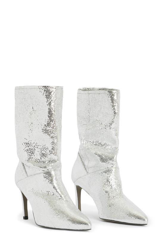 Women's Orlana Pointed Toe High Heel Slouch Boots In Metallic Silver Product Image