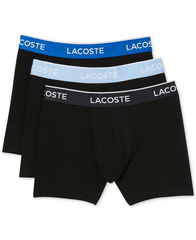 Lacoste Mens Regular Fit Logo Waistband Boxer Briefs, Pack of 3 Product Image