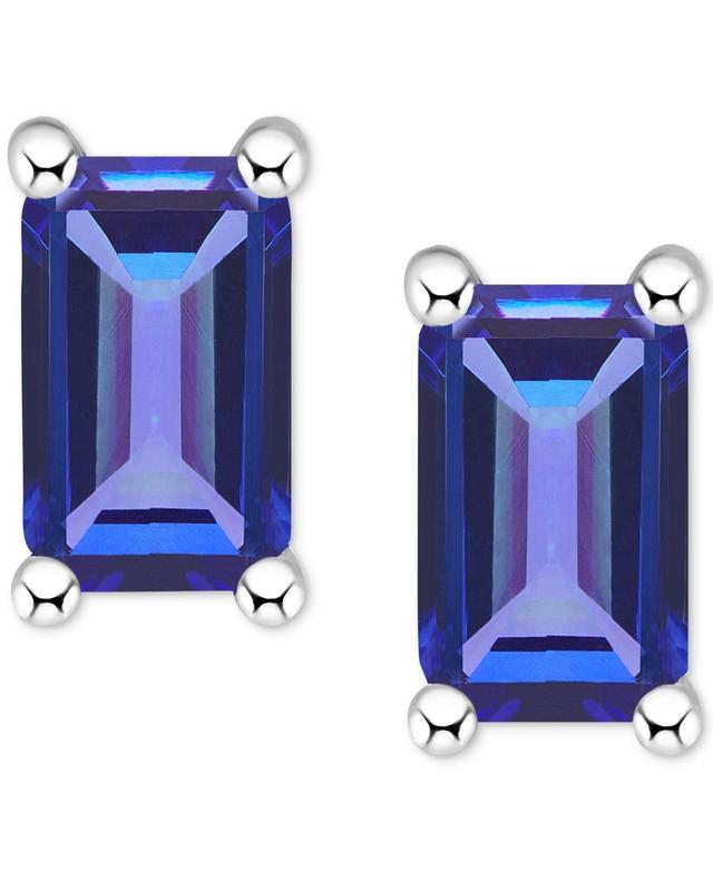 Tanzanite Stud Earrings (1/2 ct. t.w.) in 14k White Gold (Also in Emerald, Sapphire & Ruby) Product Image