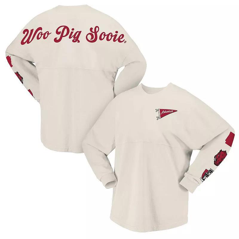 Womens Spirit Jersey Natural Arkansas Razorbacks Local Long Sleeve T-Shirt Product Image