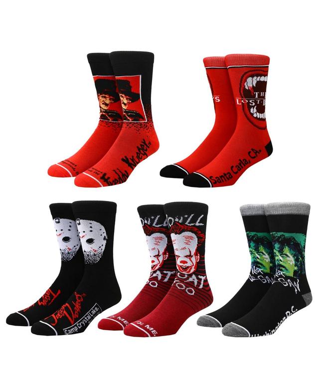 Men's Warner Brothers Horror Movie Characters 5-Pack Crew Socks Product Image