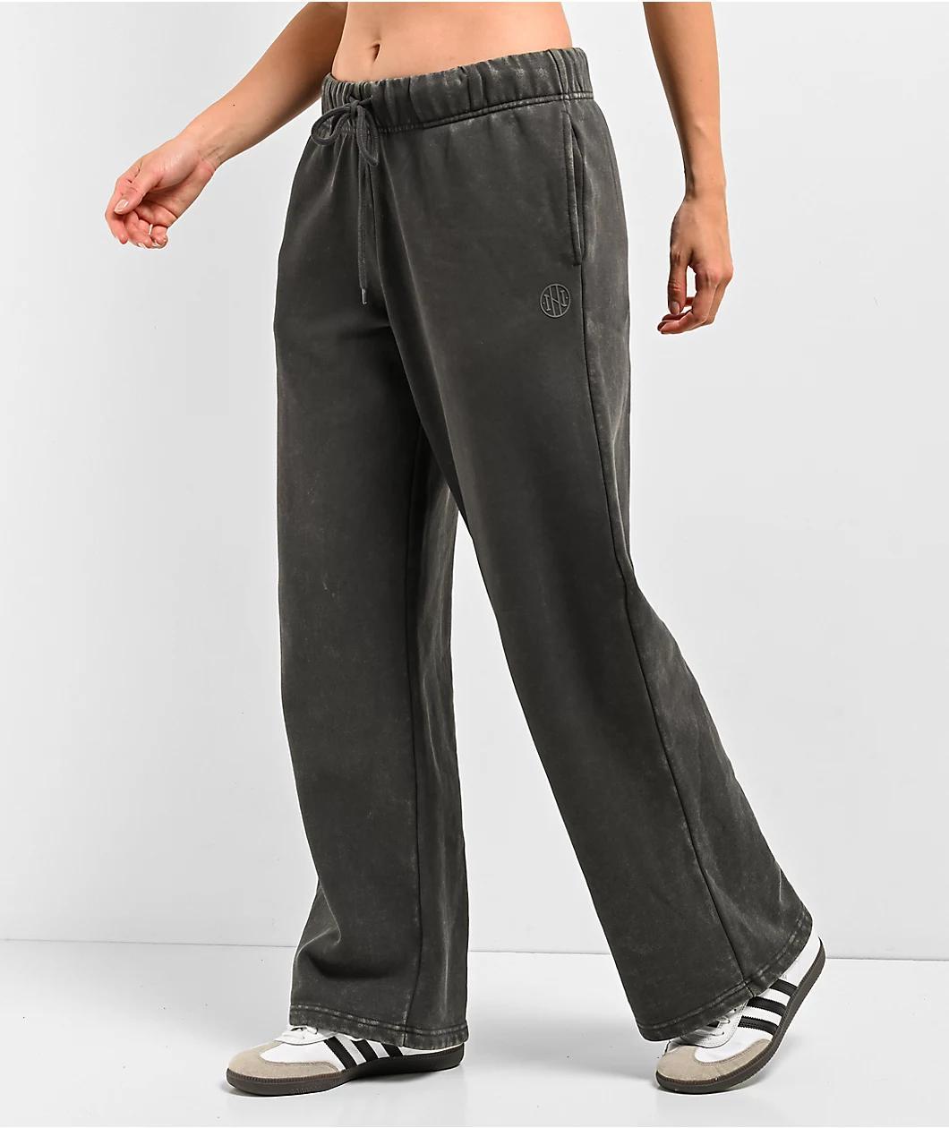 Ninth Hall Fundamentals Milla Black Wash Relaxed Sweatpants Product Image