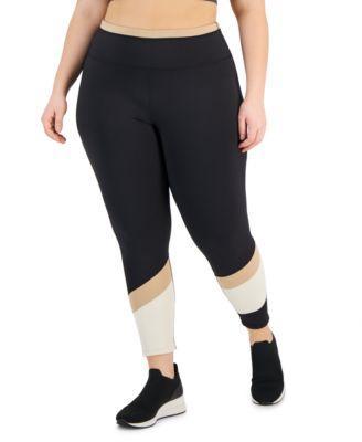 Plus Size High Rise Colorblock 7/8 Leggings, Created for Macy's Product Image