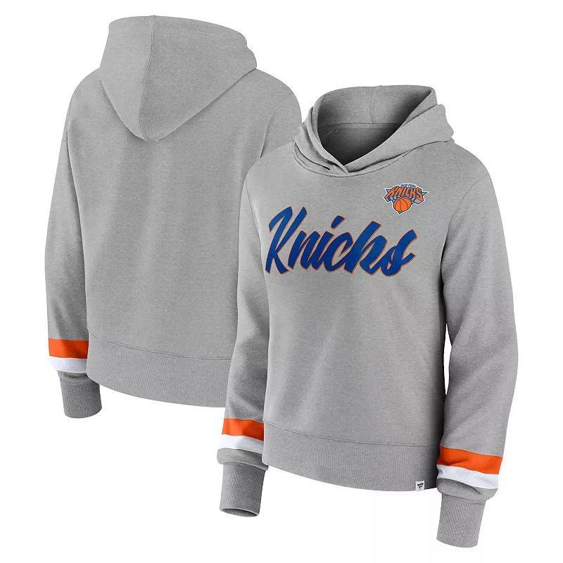 Womens Fanatics Branded Heather Gray New York Knicks Halftime Pullover Hoodie Product Image