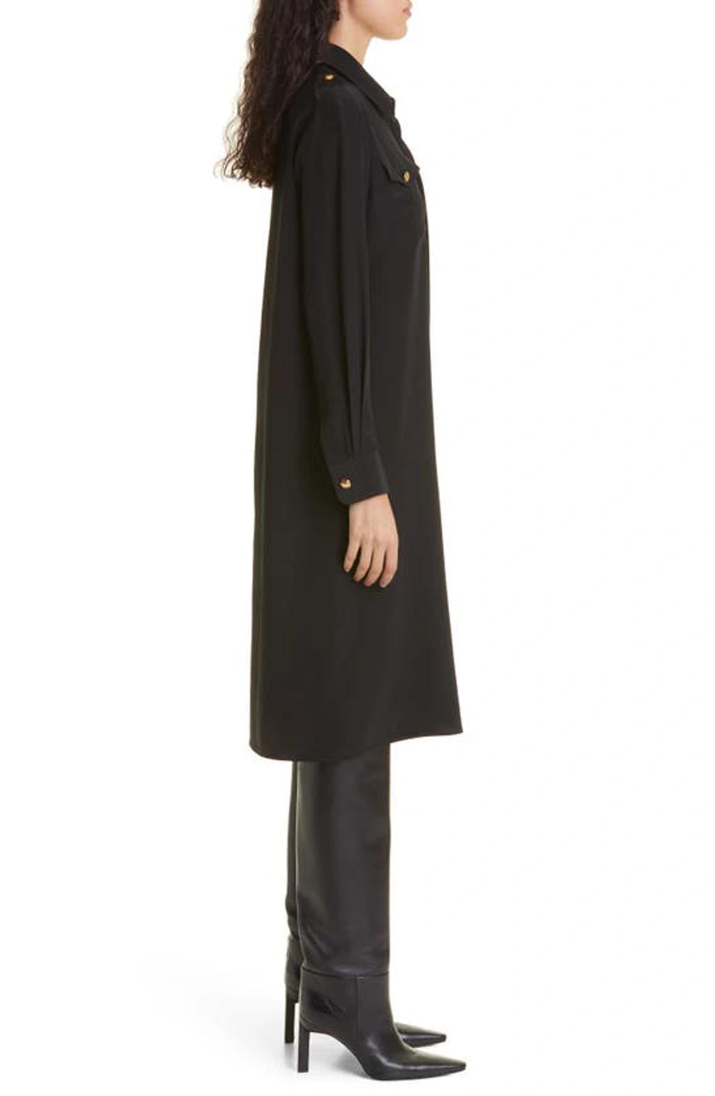 Adelaide Silk Shirt Dress In Black Product Image