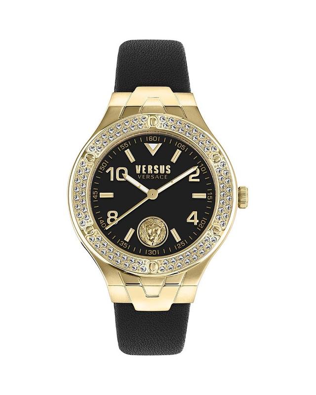 VERSUS Versace Vittoria Crystal Leather Strap Watch, 38mm Product Image