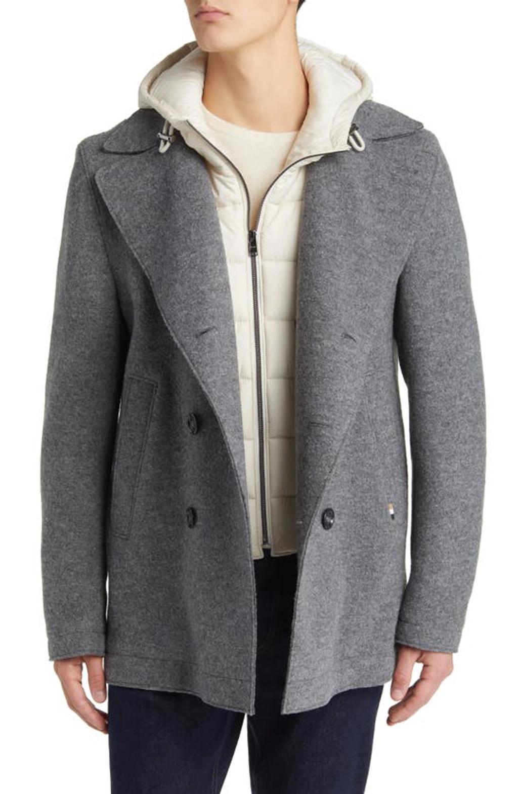 Hyde Wool Peacoat In Medium Grey Product Image