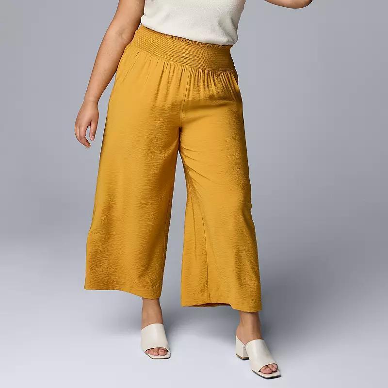 Plus Size Simply Vera Vera Wang Wide Leg Cropped Travel Pants, Womens Product Image