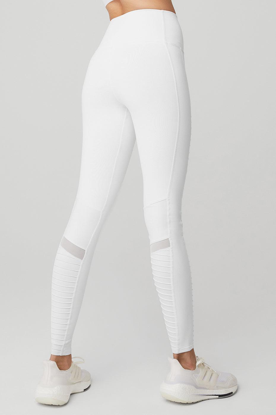 High-Waist Moto Legging - White/White Glossy Female Product Image