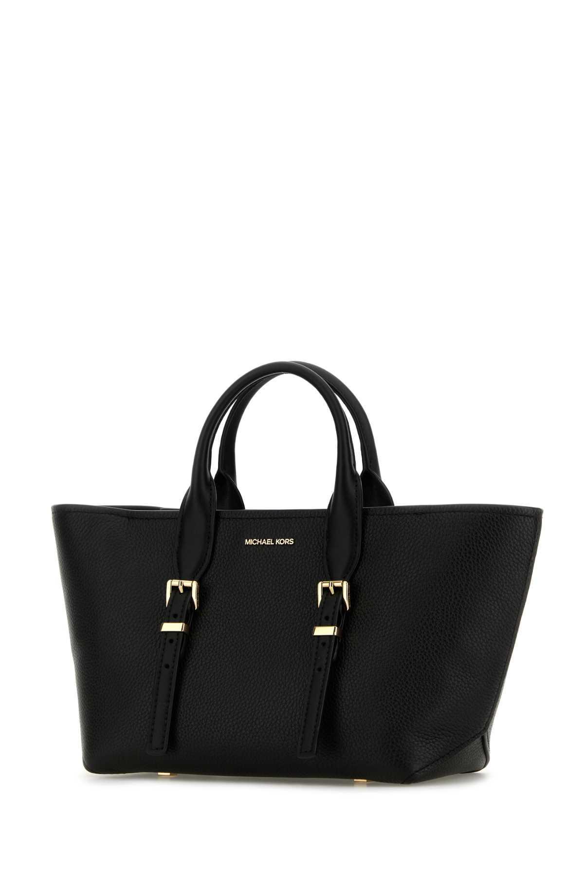 MICHAEL KORS Black Leather Moore Shopping Bag Product Image