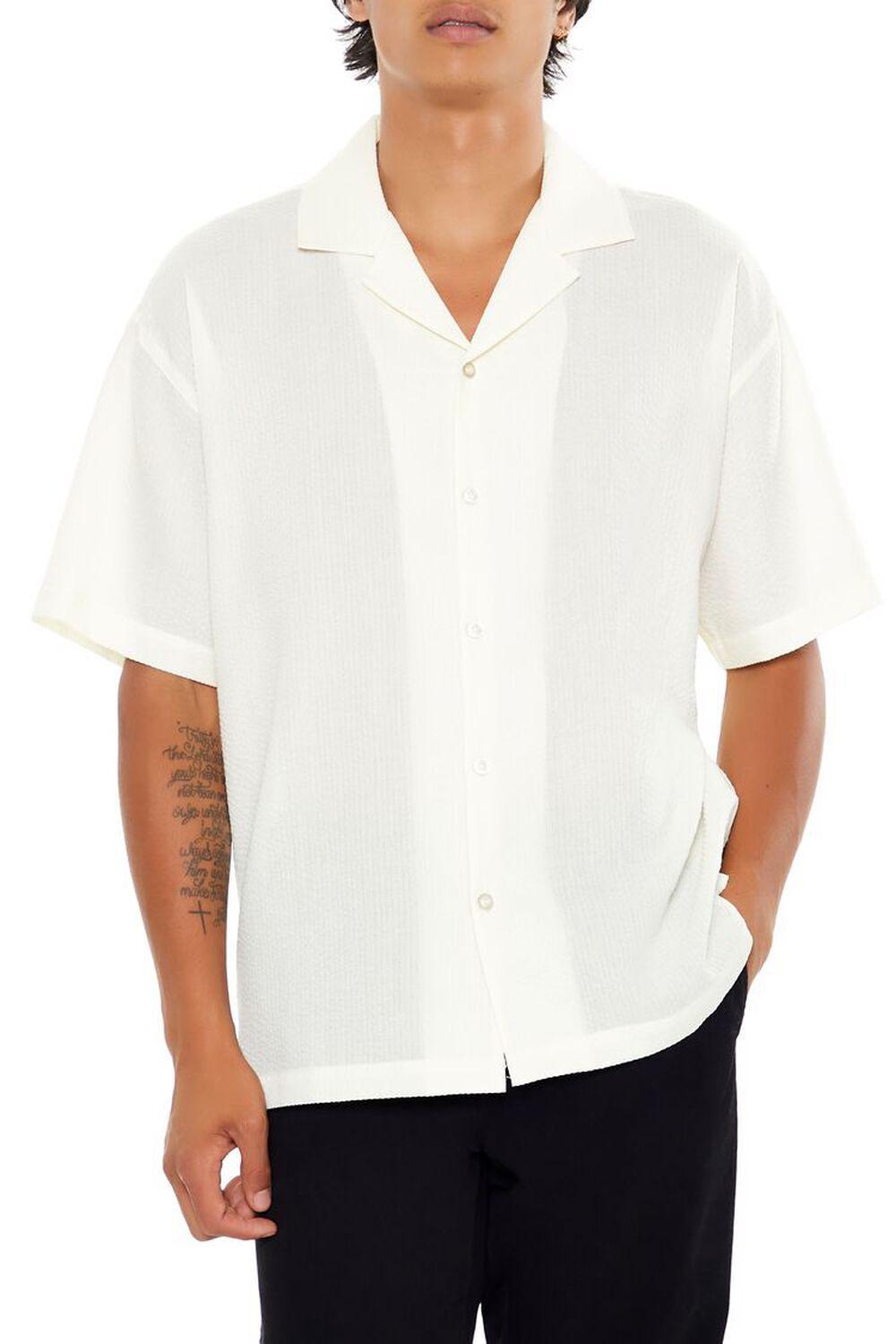 Textured Rayon Cuban Collar Shirt | Forever 21 Product Image