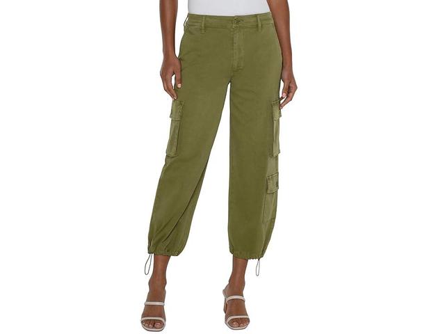 Liverpool Los Angeles Cargo Mid Rise Pant with Cinch Hem (Eucalyptus) Women's Dress Pants Product Image