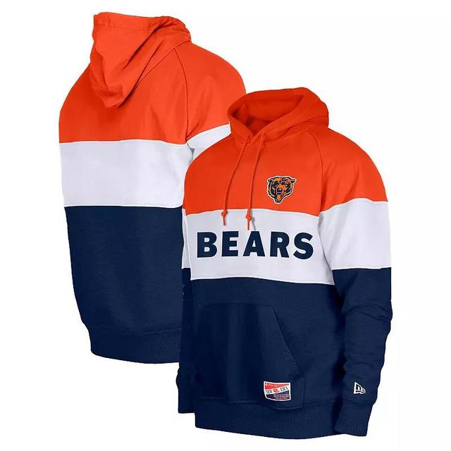 Mens New Era Chicago Bears Throwback Colorblocked Pullover Hoodie Blue Product Image