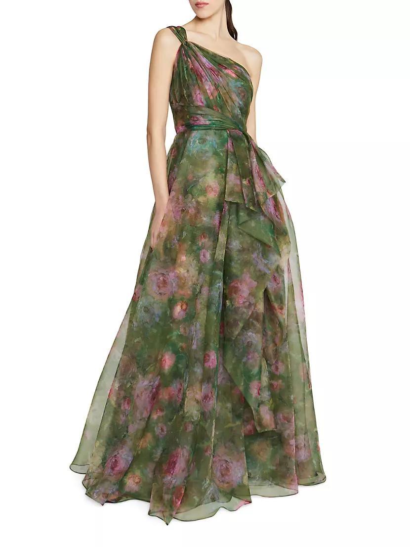 Meadow Floral Organza One-Shoulder Gown Product Image