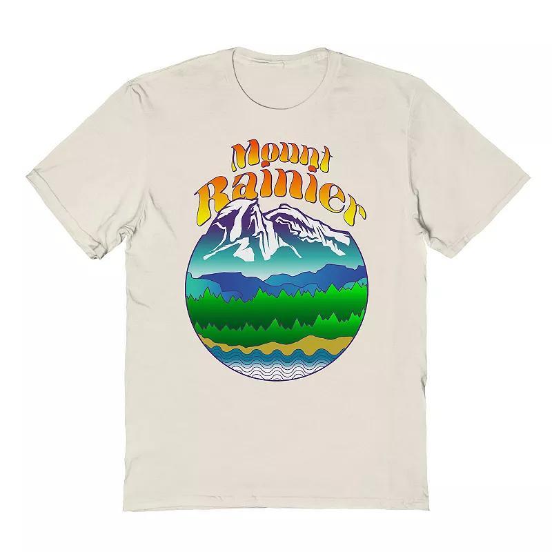 Mens Country Parks Mount Rainier Graphic Tee Beig/Green Product Image