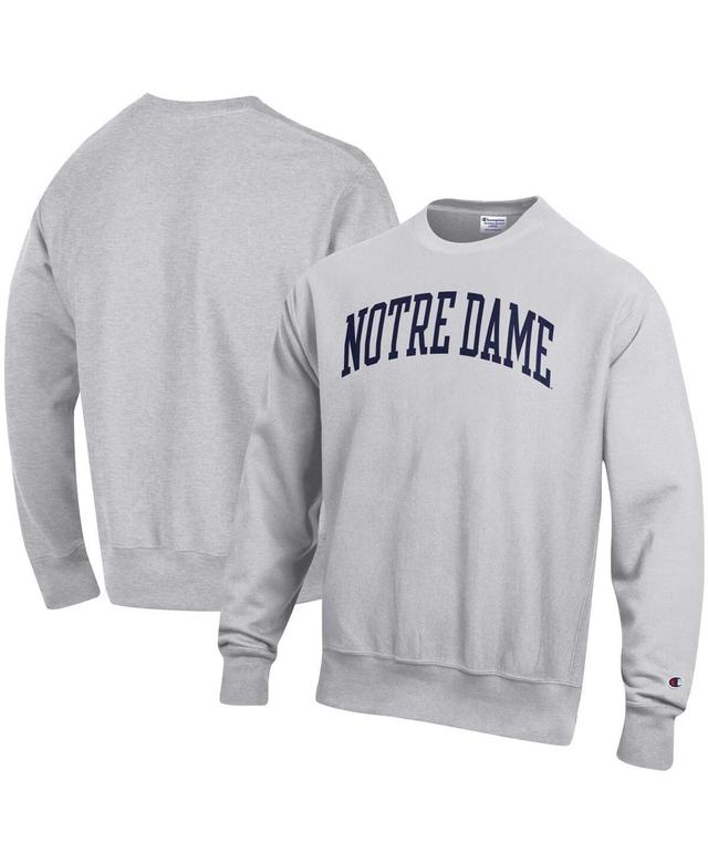 Mens Champion Heathered Gray Notre Dame Fighting Irish Arch Reverse Weave Pullover Sweatshirt Product Image