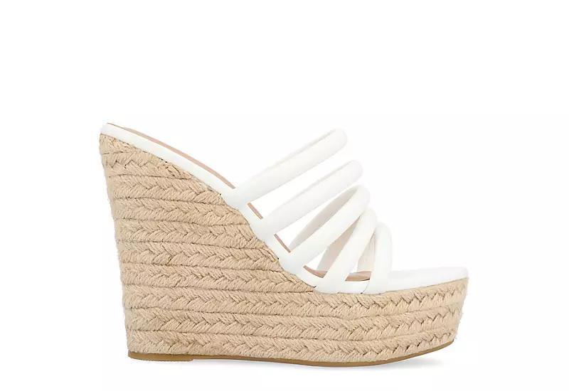 Journee Collection Cynthie Tru Comfort Foam Womens Wedge Sandals White Product Image