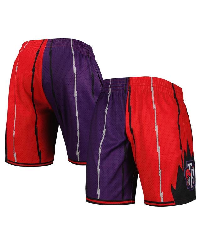 Mens Mitchell & Ness Purple Toronto Raptors Hardwood Classics 1998 Split Swingman Shorts - Purple Product Image