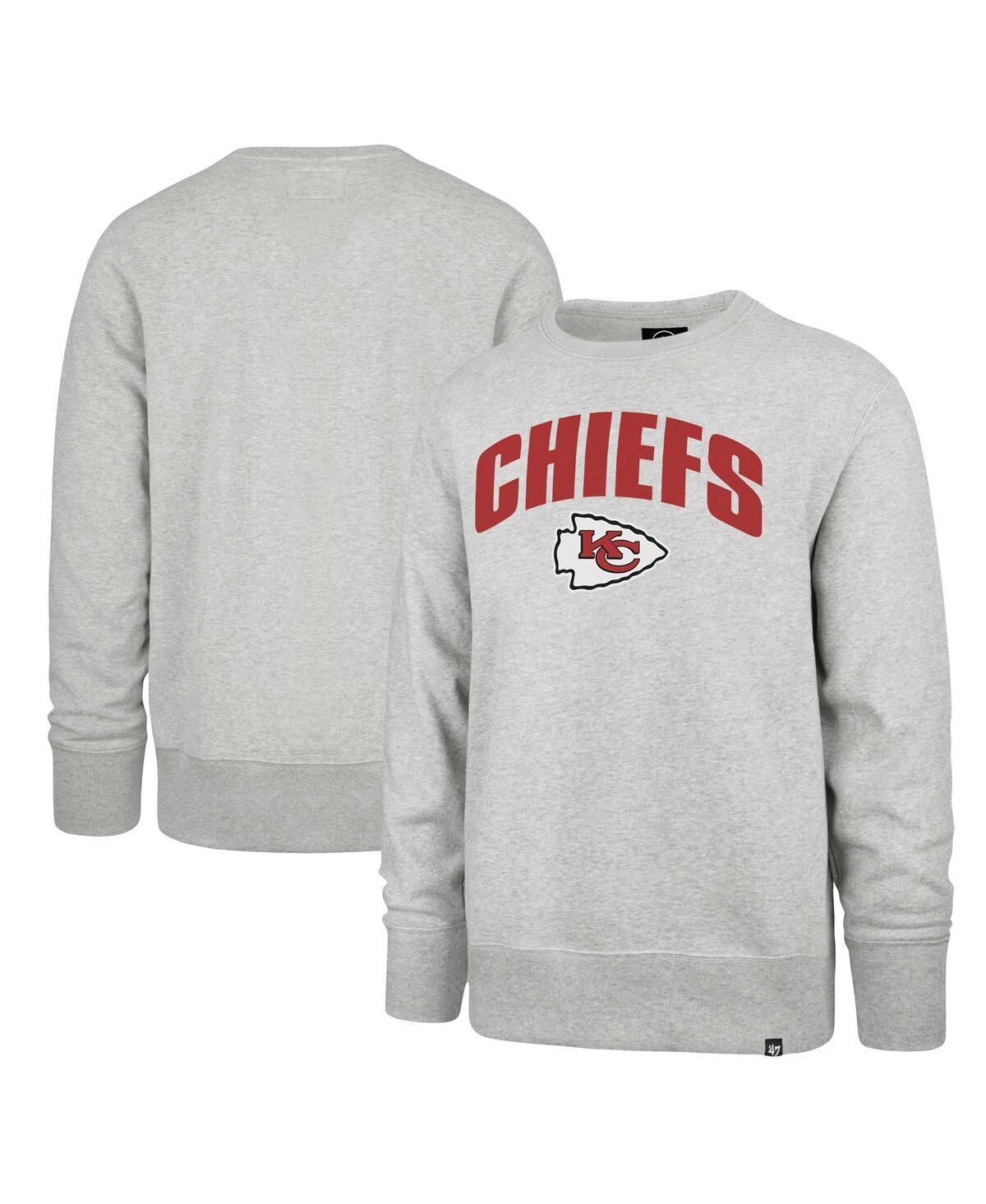 Mens 47 Brand Gray Kansas City Chiefs Headline Pullover Sweatshirt Product Image