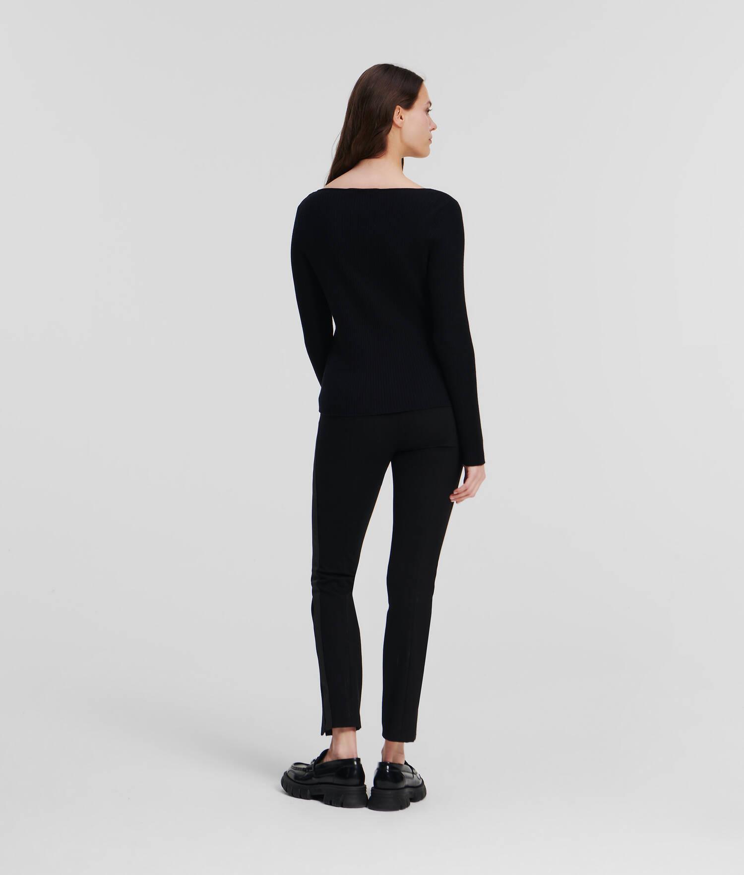 LONG-SLEEVED RIB KNIT TOP Product Image