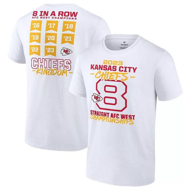 Mens Fanatics Branded Kansas City Chiefs Eight-Time AFC West Division Champions T-Shirt Product Image