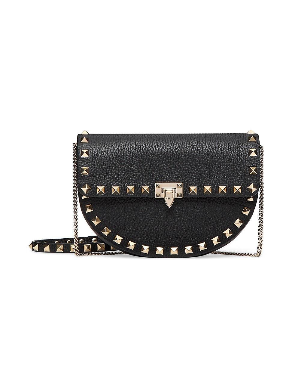 Womens Mini Rockstud Crossbody Bag in Grainy Calfskin Product Image