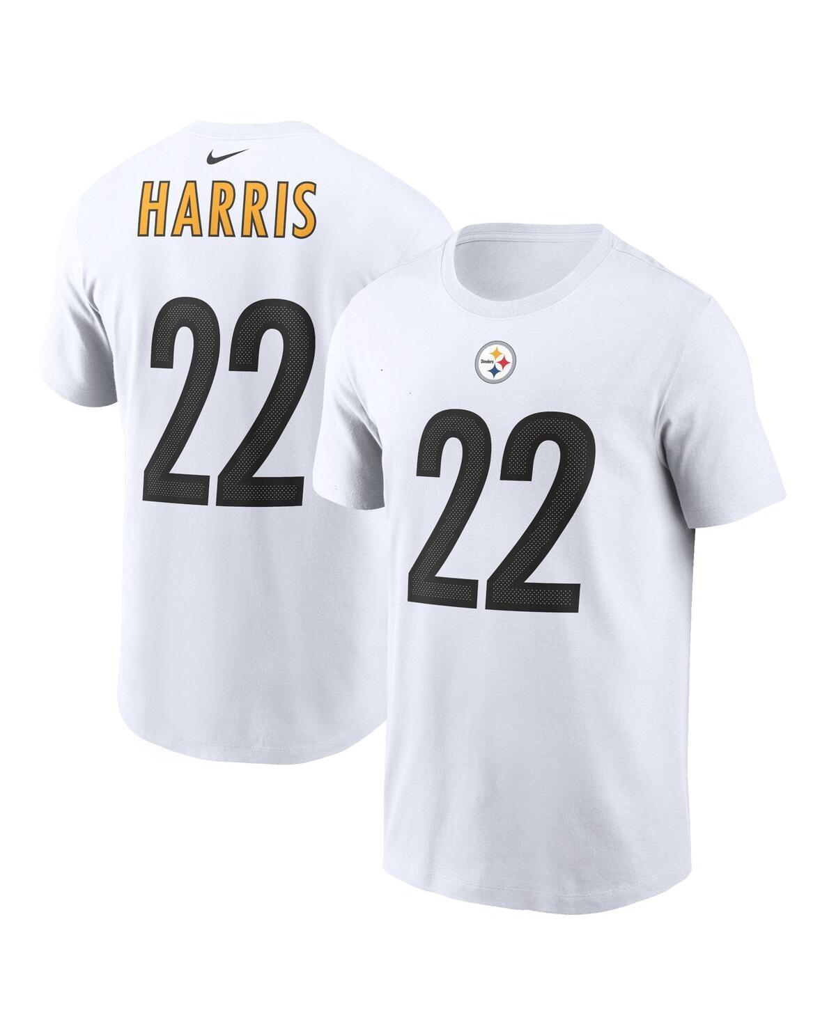 Mens Nike Najee Harris White Pittsburgh Steelers Player Name and Number T-shirt Product Image