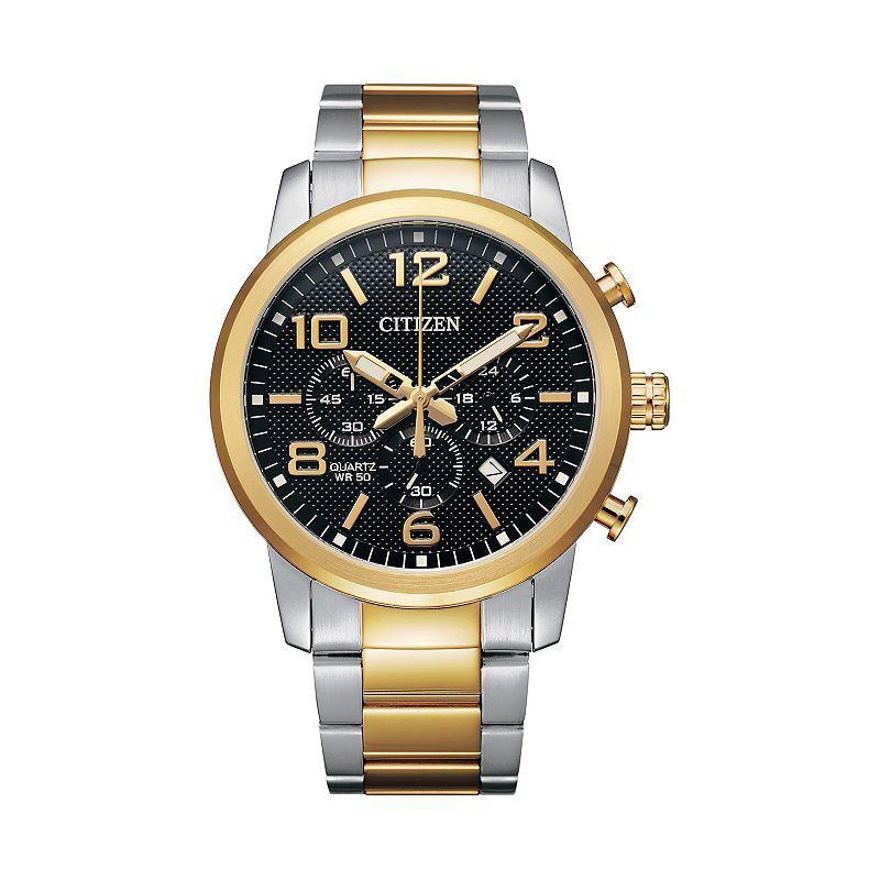 Citizen Mens Quartz Chronograph Two-Tone Stainless Steel Bracelet Watch 42mm Product Image