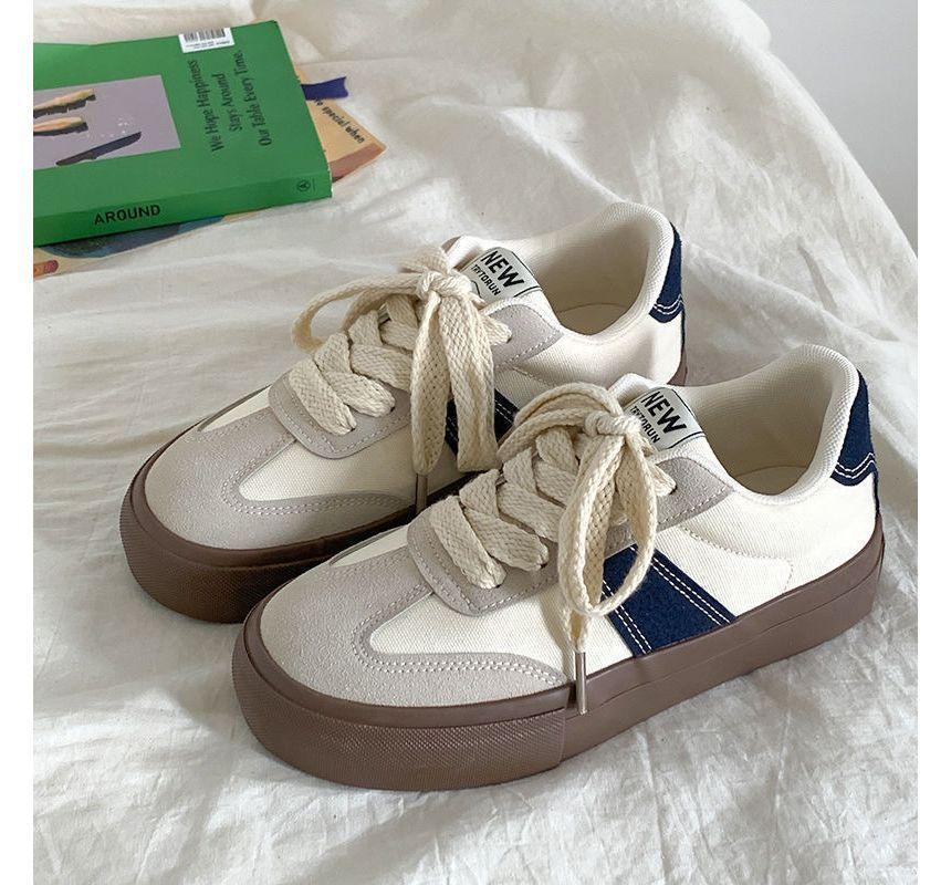 Two-Tone Platform Sneakers Product Image