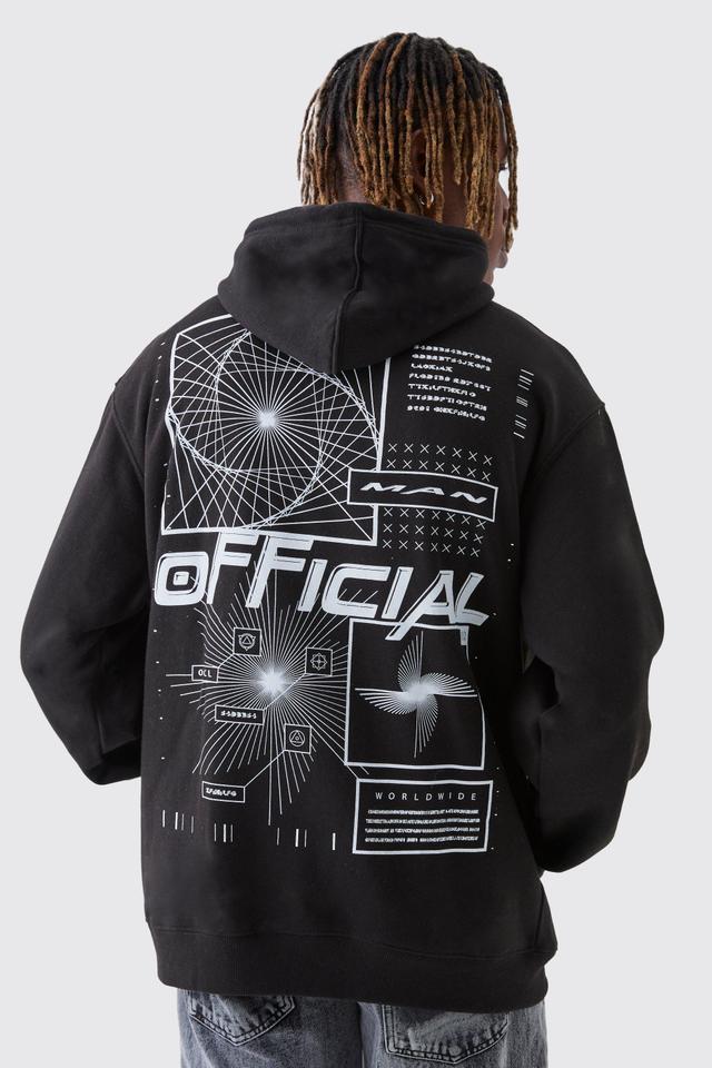 Tall Official Abstract Graphic Oversized Hoodie | boohooMAN USA Product Image