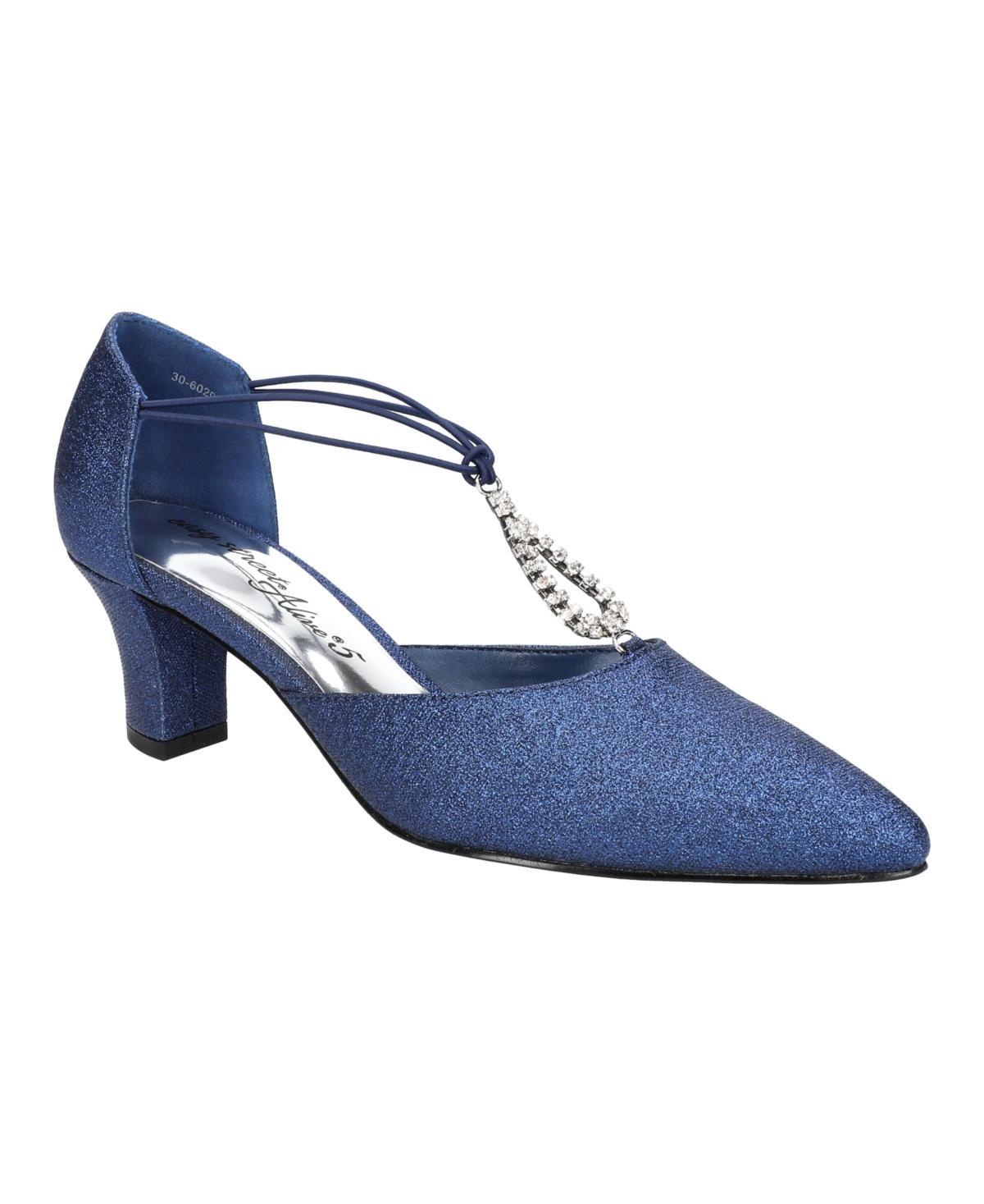 Easy Street Moonlight Womens Rhinestone Evening Pumps Blue Glttr Product Image