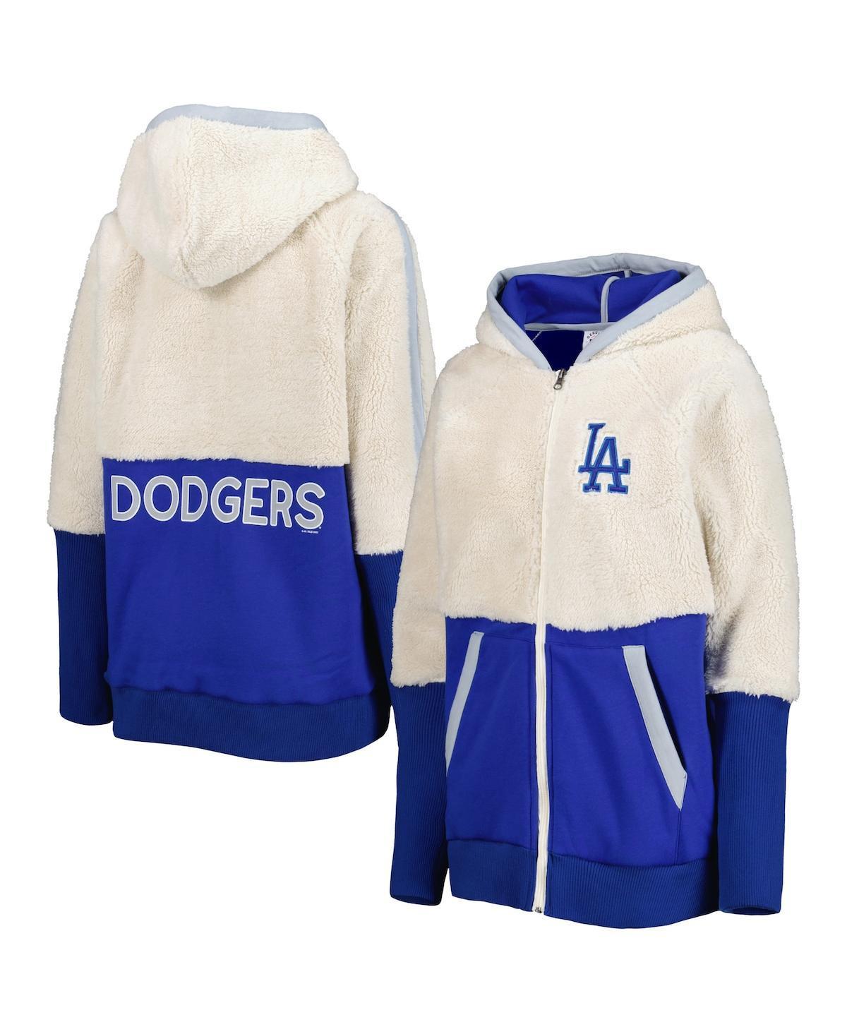 Womens G-iii 4Her by Carl Banks Oatmeal Los Angeles Dodgers Shuffle It Raglan Full-Zip Hoodie - Oatmeal Product Image