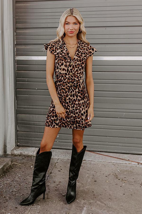 Falling In Love Leopard Mini Dress Product Image