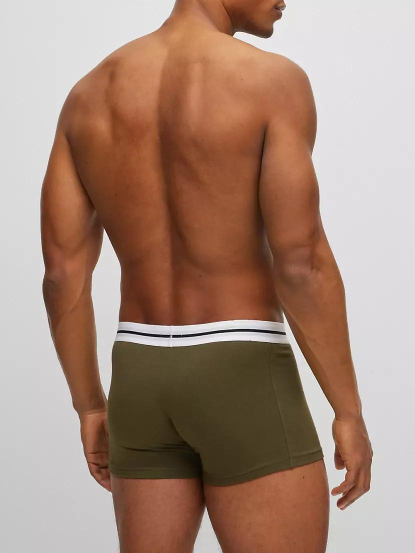 Three-Pack Of Stretch-Cotton Trunks With Logo Waistbands Product Image