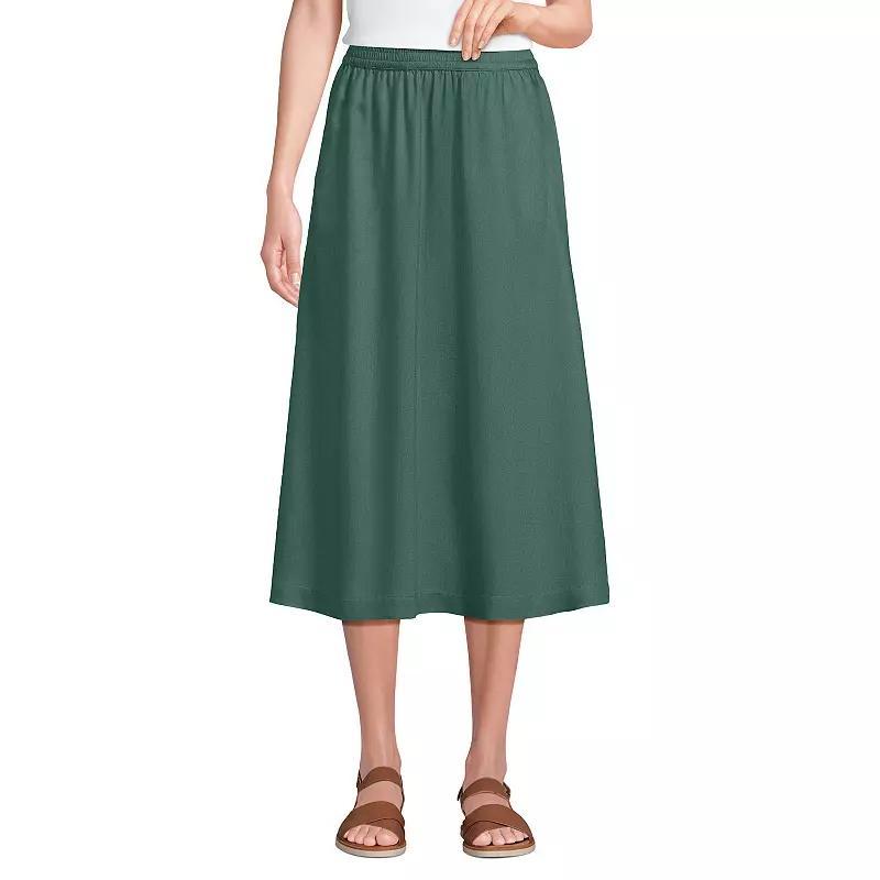 Womens Lands End Flowy Midi Skirt Washed Green Product Image