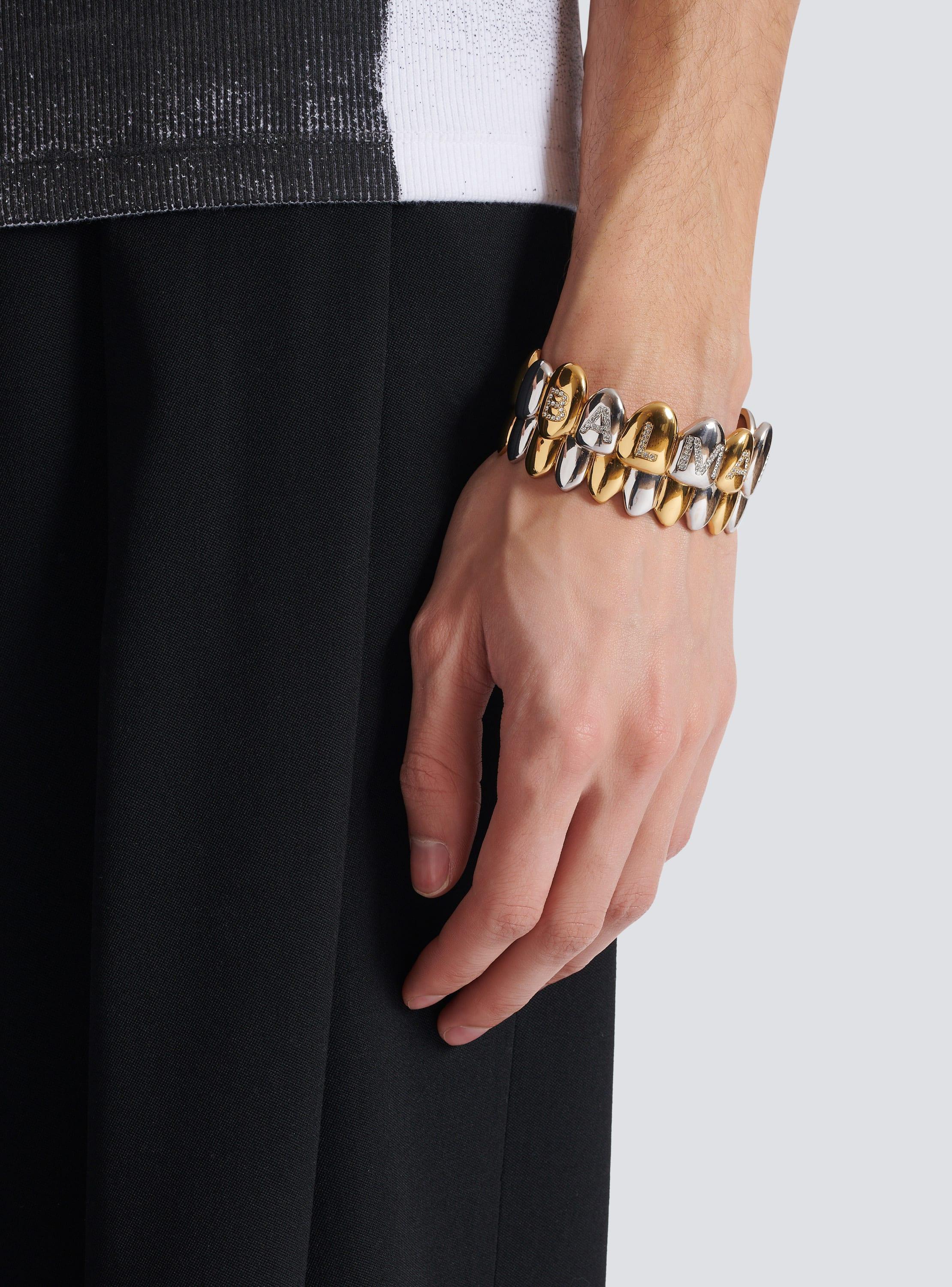 Brass and crystal grillz cuff bracelet Product Image