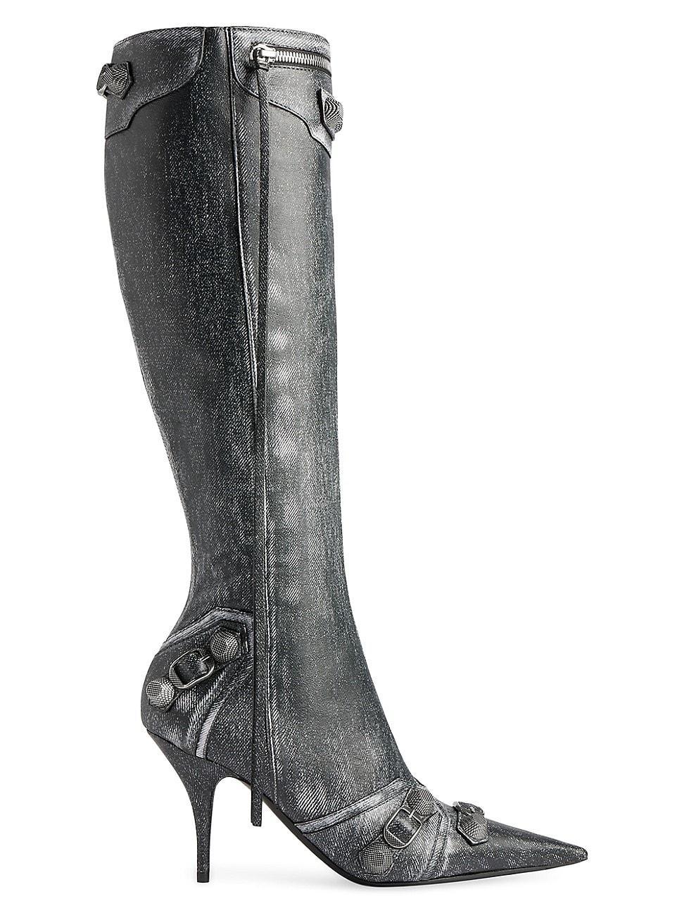 Womens Cagole 90MM Boots Denim Print Product Image