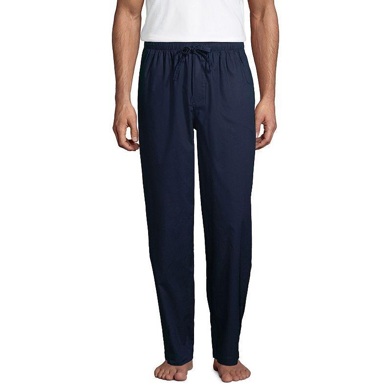 Lands End Mens Big and Tall Poplin Pajama Pants Product Image